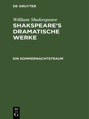 cover image of Ein Sommernachtstraum